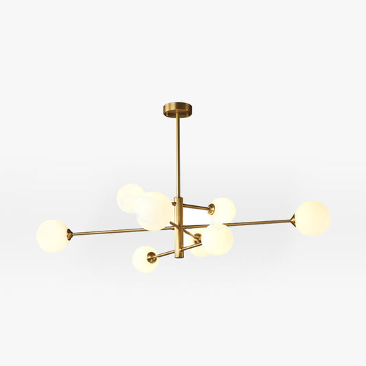 Nowoczesna lampa wisząca Truva Bubble. Miedź/Szkło. Czarny/Miedź. Salon 1