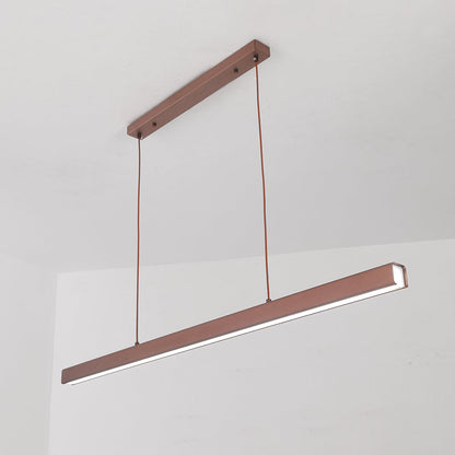 Nowoczesna liniowa lampa wisząca LED Thala z metalu, czarna/brązowa 14