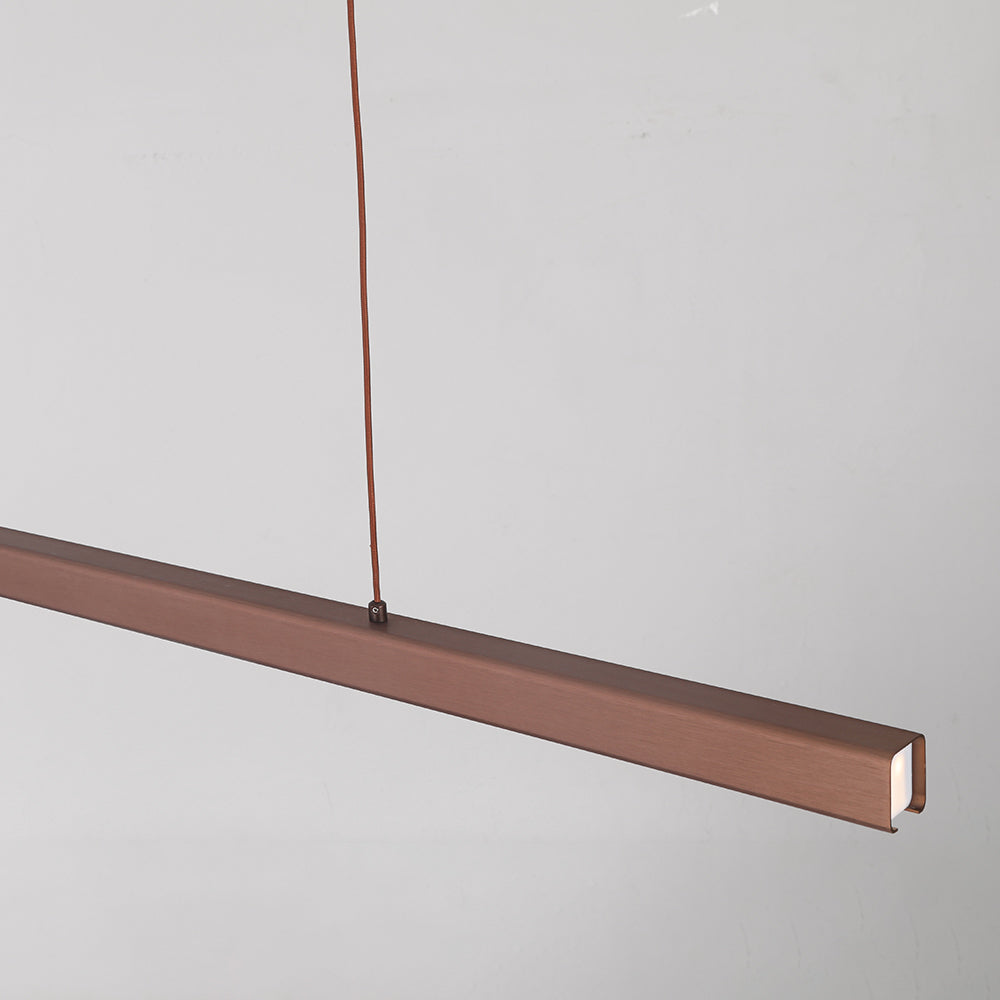 Nowoczesna liniowa lampa wisząca LED Thala z metalu, czarna/brązowa 18