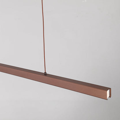Nowoczesna liniowa lampa wisząca LED Thala z metalu, czarna/brązowa 18