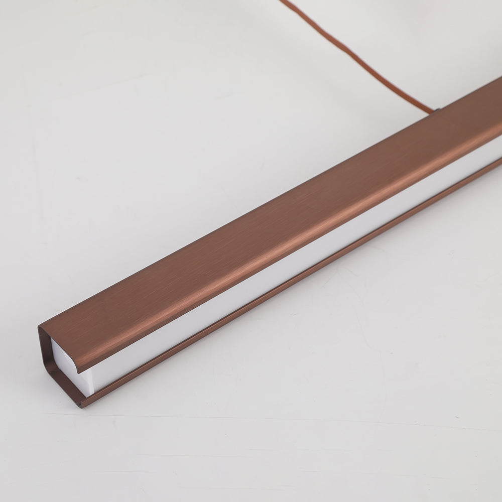 Nowoczesna liniowa lampa wisząca LED Thala z metalu, czarna/brązowa 19