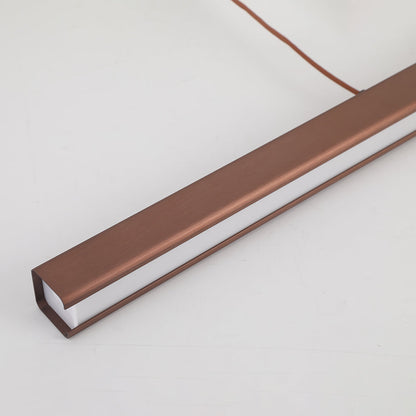 Nowoczesna liniowa lampa wisząca LED Thala z metalu, czarna/brązowa 19