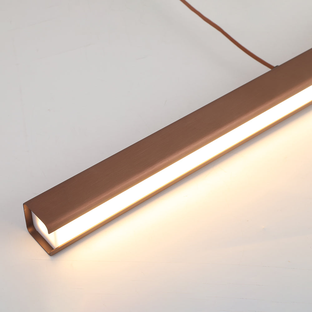 Nowoczesna liniowa lampa wisząca LED Thala z metalu, czarna/brązowa 20