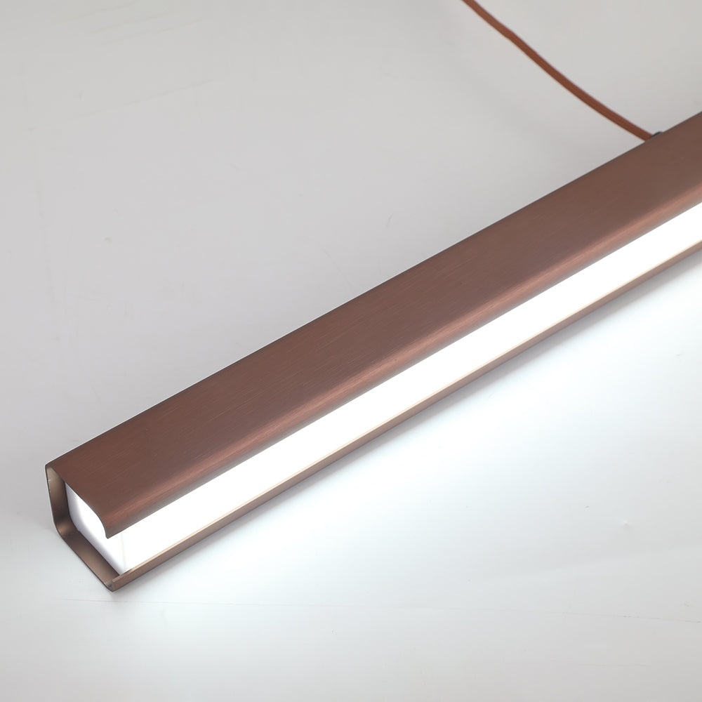 Nowoczesna liniowa lampa wisząca LED Thala z metalu, czarna/brązowa 22