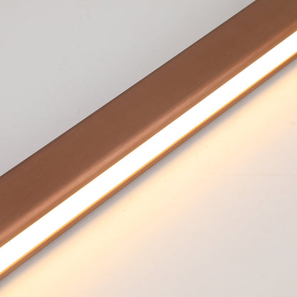Nowoczesna liniowa lampa wisząca LED Thala z metalu, czarna/brązowa 23