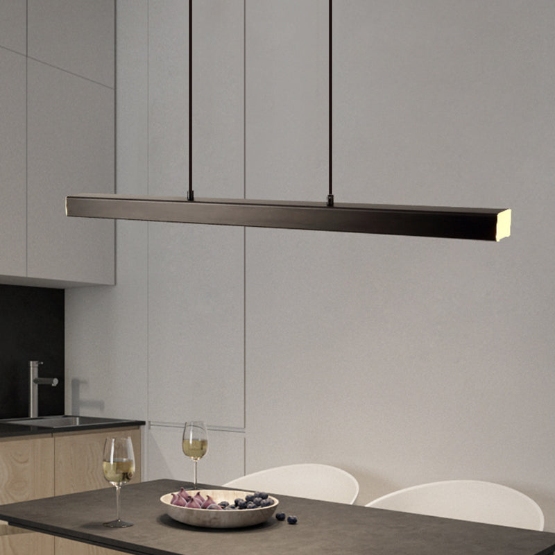Nowoczesna liniowa lampa wisząca LED Thala z metalu, czarna/brązowa 4