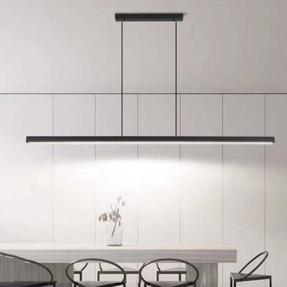 Nowoczesna liniowa lampa wisząca LED Thala z metalu, czarna/brązowa 5