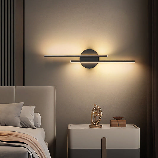 Nowoczesna nordycka lampa ścienna LED Elgo, metalowa, czarna/biała 6