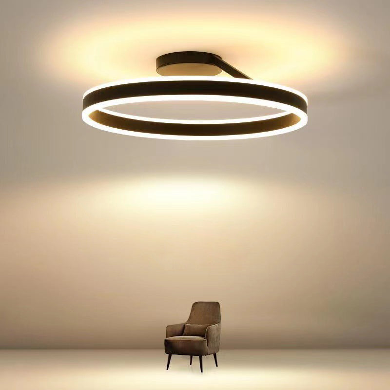 Nowoczesna okrągła lampa sufitowa Solen, czarno-biała 12