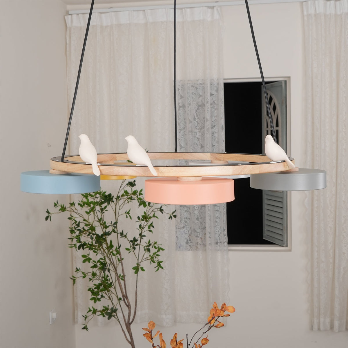 Okrągły żyrandol Cliff Bird 23