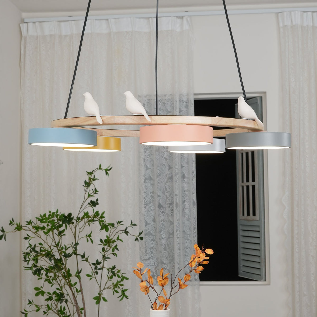 Okrągły żyrandol Cliff Bird 24