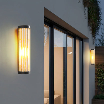 Półcylindryczna lampa ścienna Yoru, metal/szkło, zewnętrzna 6