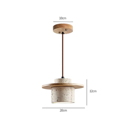 Nowoczesna Lampa Wisząca z Kamienia i Drewna