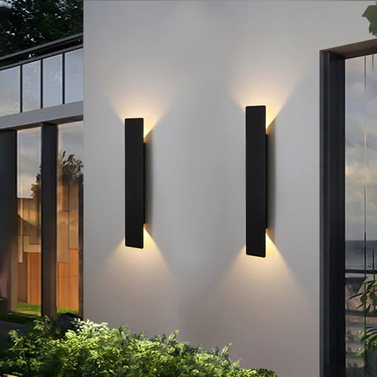 Nowoczesna Zewnętrzna Lampa Elewacyjna – Kinkiet LED Góra/Dół, Wodoodporny, Pionowy Design