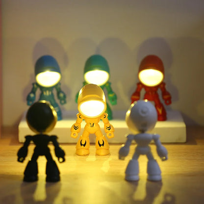 Lampka LED w kształcie robota – figurka dekoracyjna z funkcją oświetlenia