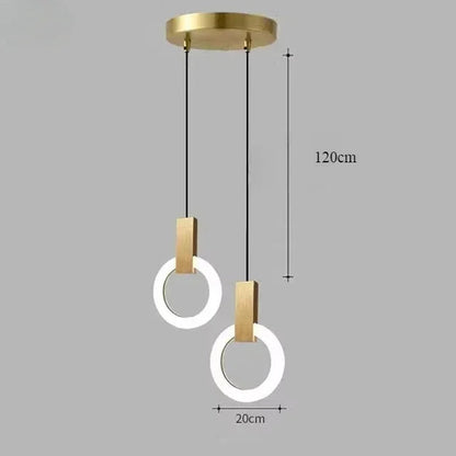Nowoczesna lampa wisząca LED złoty pierścień