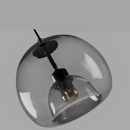 Szklana lampa wisząca – podwójny klosz w industrialnym stylu