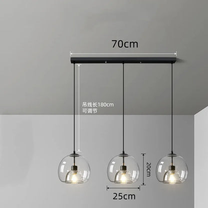 Szklana lampa wisząca – podwójny klosz w industrialnym stylu