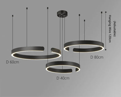 Nowoczesny żyrandol LED w kształcie pierścienia – elegancka okrągła lampa sufitowa