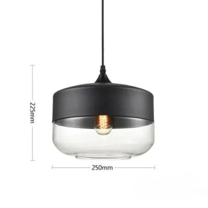 Industrialna lampa wisząca z kloszem ze szkła dymionego i czarnym wykończeniem