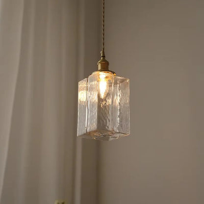 Vintage lampy wiszące szklane z mosiężnym wykończeniem