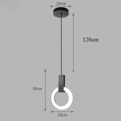 Nowoczesna lampa wisząca LED złoty pierścień