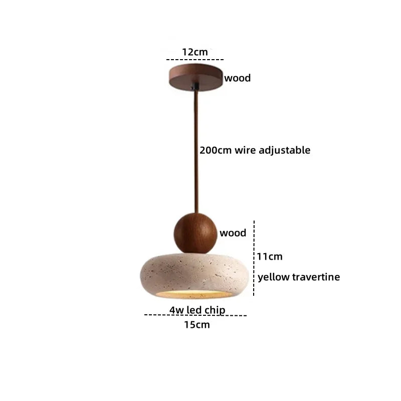Lampa wisząca z kamienia – nowoczesna lampa sufitowa dekoracyjna w stylu minimalistycznym