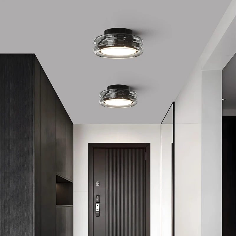 Nowoczesny Plafon Lampa Sufitowa ze Szklanym Kloszem