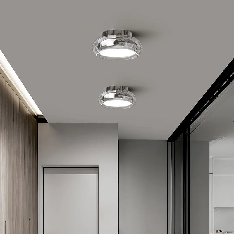 Nowoczesny Plafon Lampa Sufitowa ze Szklanym Kloszem