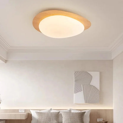 Nowoczesna Lampa Sufitowa LED z Drewnianym Akcentem