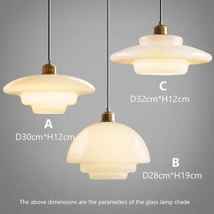 Wisząca Lampa Sufitowa z Mlecznobiałego Szkła