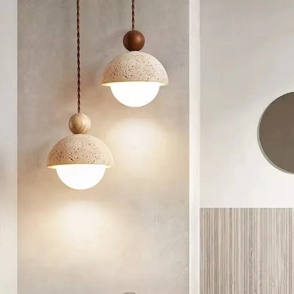 Lampa wisząca z kamienia – nowoczesna lampa sufitowa dekoracyjna w stylu minimalistycznym