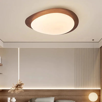 Nowoczesna Lampa Sufitowa LED z Drewnianym Akcentem
