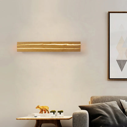Nowoczesna drewniana lampa ścienna LED „Naturalna Linia” – kinkiet minimalistyczny