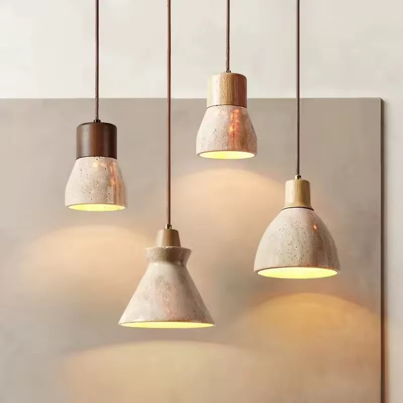Lampa wisząca z kamienia – nowoczesna lampa sufitowa dekoracyjna w stylu minimalistycznym