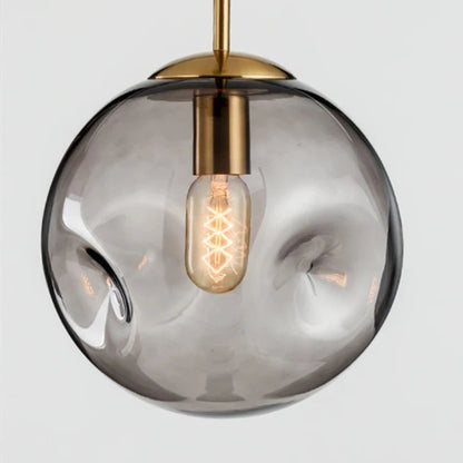 Designerska Lampa Wisząca z Kulistym Szklanym Kloszem