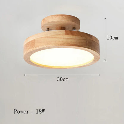 Nowoczesna lampa sufitowa LED wykonana z drewna