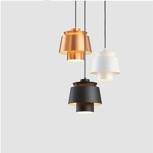 Nowoczesna lampa wisząca LED metalowy klosz designerskie oświetlenie do jadalni i salonu