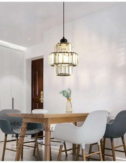 Elegancka Szklana Lampa Wisząca Kryształowa – Styl Glamour