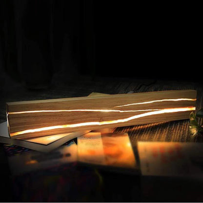 Nowoczesna drewniana lampa ścienna LED „Naturalna Linia” – kinkiet minimalistyczny