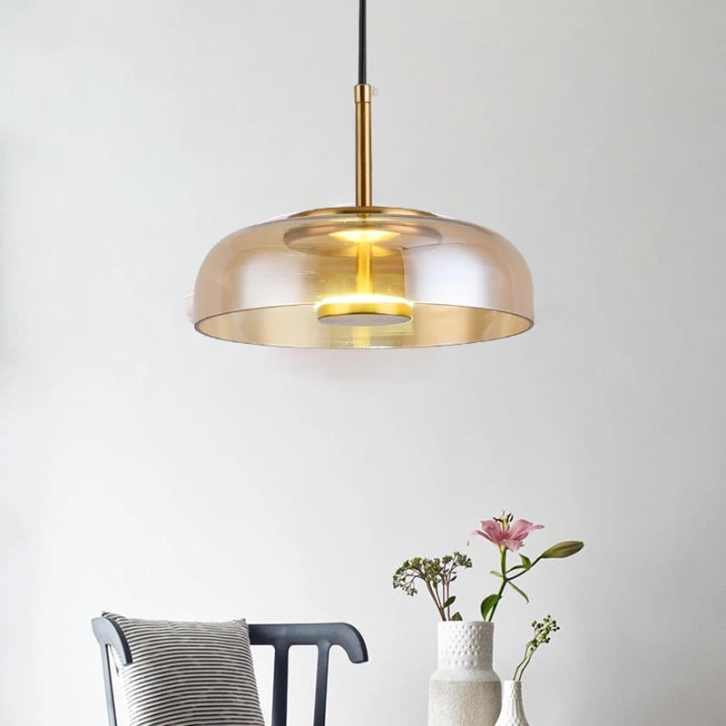 Nowoczesna Lampa Wisząca ze Szklanym Kloszem