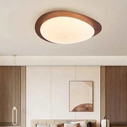 Nowoczesna Lampa Sufitowa LED z Drewnianym Akcentem