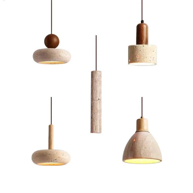 Lampa wisząca z kamienia – nowoczesna lampa sufitowa dekoracyjna w stylu minimalistycznym