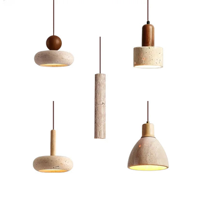 Lampa wisząca z kamienia – nowoczesna lampa sufitowa dekoracyjna w stylu minimalistycznym