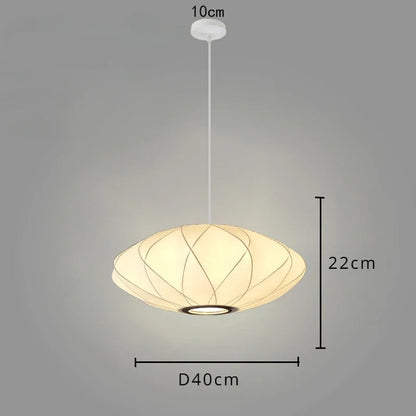 Nowoczesna Lampa Wisząca z Tkaninowym Kloszem