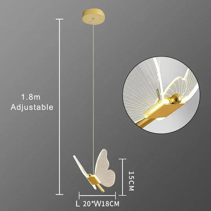 Lampa wisząca LED w kształcie motyla – designerskie oświetlenie do sypialni i salonu