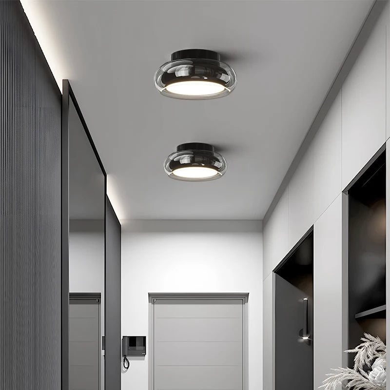 Nowoczesny Plafon Lampa Sufitowa ze Szklanym Kloszem