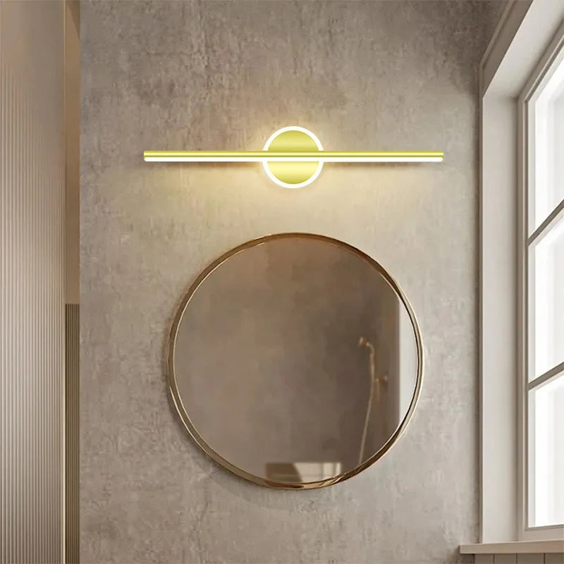 Nowoczesna Lampa Ścienna LED w Kształcie Linii z Okrągłym Elementem – Designerskie Oświetlenie