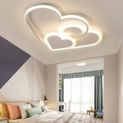 Nowoczesna Lampa Sufitowa LED w Kształcie Serc do Pokoju Dziecięcego