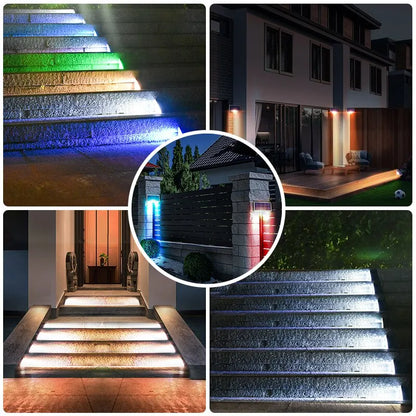 Solarny zestaw lamp LED do oświetlenia schodów i ogrodu